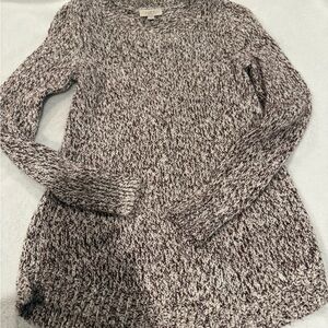LOFT Maroon and White Knit Sweater